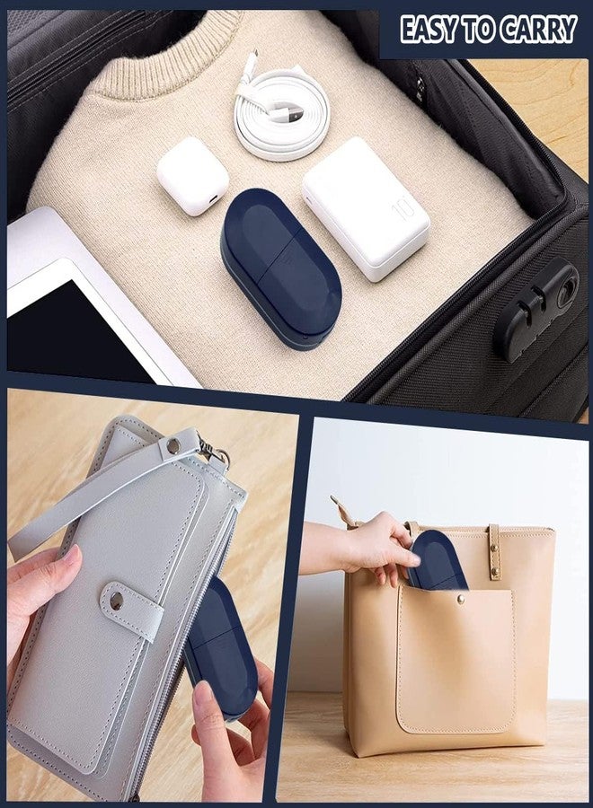 QEEIG 2-in-1 Portable Pill Box with Tablet Cutter, Navy Blue Medicine Organizer with Storage Compartments, Daily Use Travel Case | Pack of 1 | Random Color - Image 5